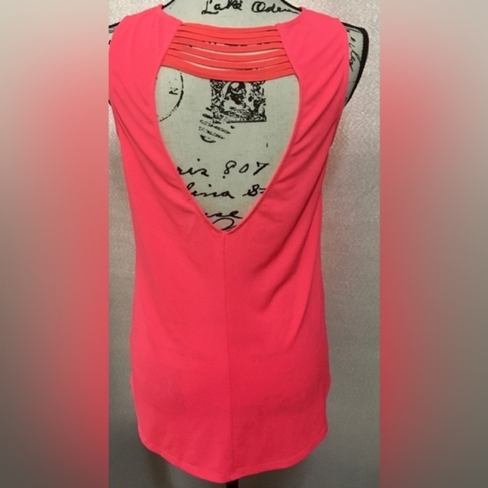 Express- Pink Top with sheer panel in front and cut out design back. Size - S/P